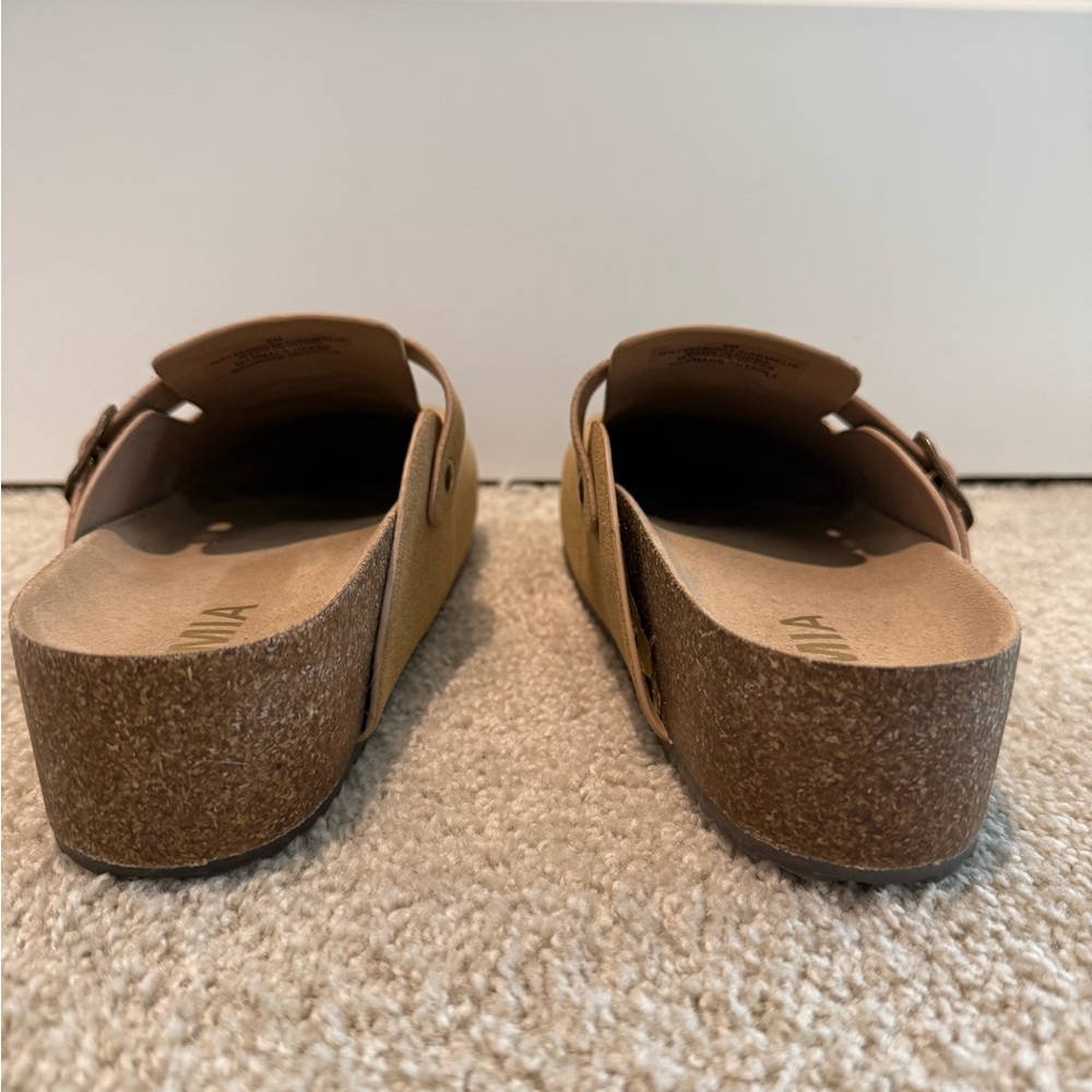 MIA Tan Suede Slip-On Clogs - Picture 2 of 7